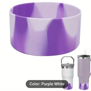 New Silicone purple white Cup Bottom Sleeve stanley quencher 40Oz/30Oz/20…